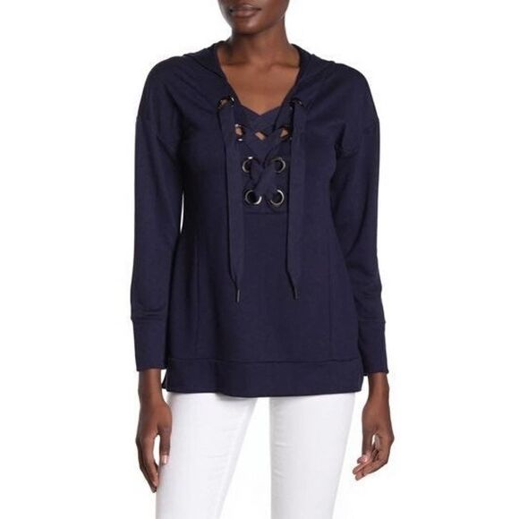 Cable & Gauge Grommet Lace Up Hoodie - Picture 6 of 6